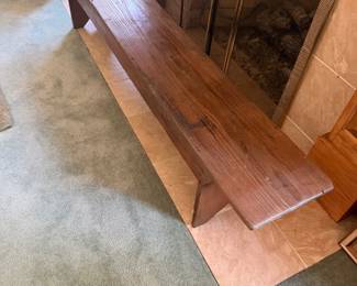 #67 - $400 - Antique Americana primitive bench 6'3"Lx11"Dx12"T
