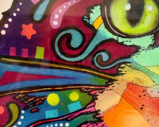 #44 - $100 - Wild cat water color / acrylic unsigned 25x21