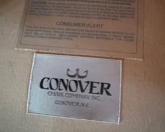 #87 - $120 - Brand Conover made Apricot velvet armchair 25x28x34T & ottoman