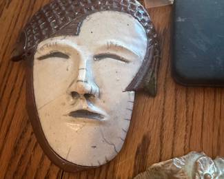 #53 - $34- Fish head pottery mask 7x8
