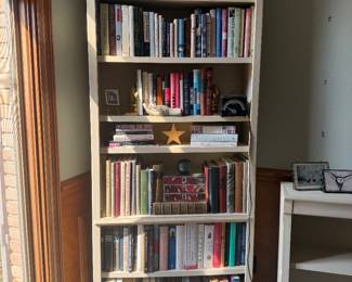 #27 - $140 each - Cream painted bookcase 7 shelves 33x11x7'T  - 2 available