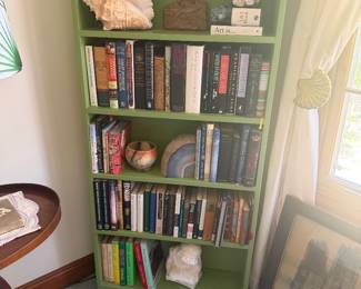 #62 - $100 - Painted green bookcase - 5 shelves 27x8x5'