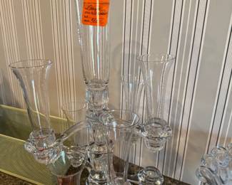 #101 - $60 - Glass flower vase epergne with 6 vases + 1 master 