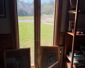 #41 - $200 - Art deco style tall brass & frosted glass birds lamp 70x12