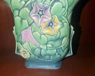 #98 - $120 - Vintage Roseville pottery vase "morning Glory"