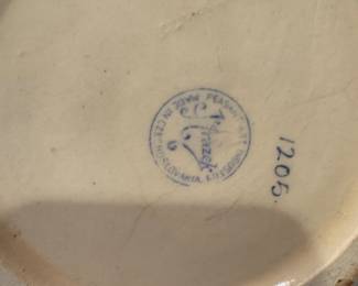 #102 - $58 - Vintage teapot rare from Joseph Mrazek Peasant Art industries featuring a vibrand bluebird design. 