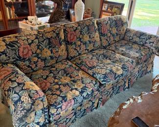 #4 - $150 - Henredon floral sofa three seats 7'5"x3'1"x34T