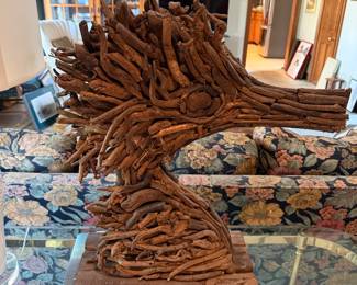 #3 - $75 - Seahorse head in driftwood 21x9x23