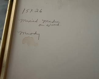 #81 - $180 - Mix media on wood 15x26 by Dorothy Lauhark titled Moody