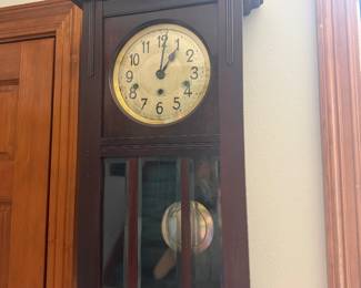 #14 - $150 - Art Deco wall clock Westminster chime 14x6x27