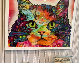 #44 - $100 - Wild cat water color / acrylic unsigned 25x21