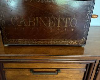 #85- $400 - Cabinetto old crank music box 18x14x11