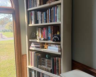 #27 - $140 each - Cream painted bookcase 7 shelves 33x11x7'T  - 2 available
