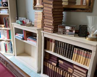 #28- $70 each - Cream painted bookcase 2 shelves 33x12x36  - 2 available