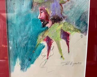 #113 - $120 - Pat Regan, Pensacola Artist. original painting of jester 17x21