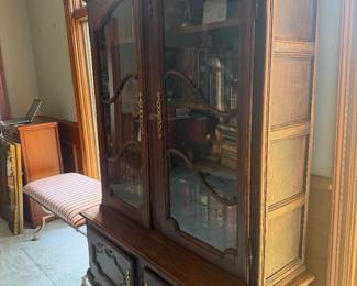 #18 - $750 - Belgian French bookcase/china cabinet  oak with bottom cabinet 4'1"x17x76