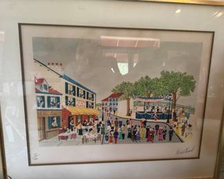 #106- $75 - Michel Hermel Bastille Day limited print framed