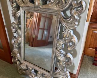 #76 - $80 - Silvered Rococo mirror 30x43 composite