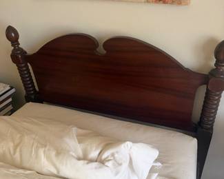 #60 - $200 - Twin bed mahogany bed frame 42"Tx39"T mattress take or leave 