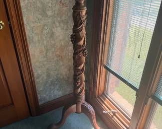 #92 - $70 - Wood stand with grapes 21x45