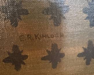 #26 - $200 - American child girl painting signed E.R Kinloch