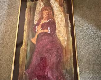 #81 - $180 - Mix media on wood 15x26 by Dorothy Lauhark titled Moody