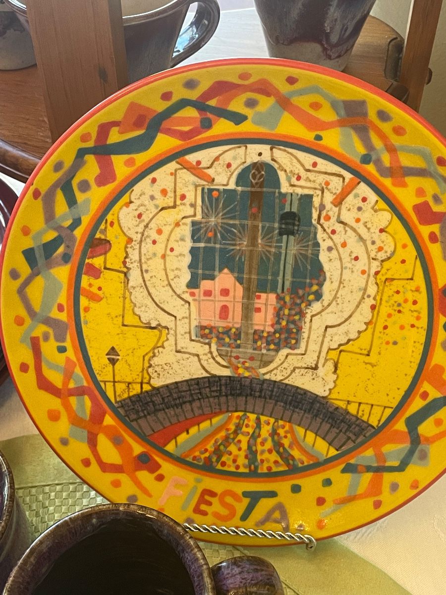 RARE FIESTA ART PLATE  - CHECK OUT THE NEXT PIC -THE BACK IS THE STORY !!!