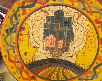 RARE FIESTA ART PLATE  - CHECK OUT THE NEXT PIC -THE BACK IS THE STORY !!!