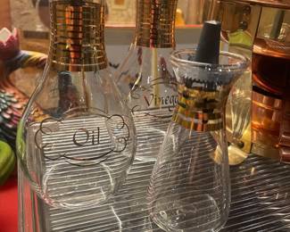 vintage pyrex oil vinegar  beakers   