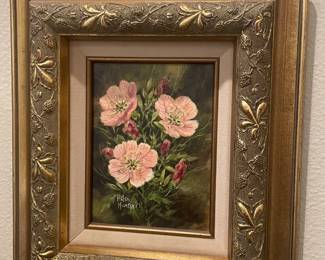 ORIGINAL SIGNED HELEN HUNTER   8 X 6 PRIMROSES 