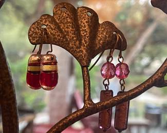 murano glass bead earrings   have several pair   beautiful in the light !!