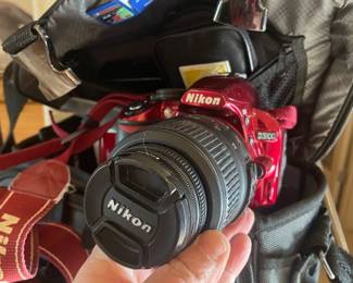 NIKON DIGITAL CAMERA OUTFIT - BAG 2 LENSES FILTERS RED 3100