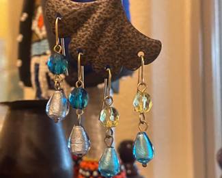MURANO GLASS BEAD EARRINGS 