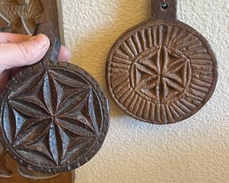 antique carved wood butter molds