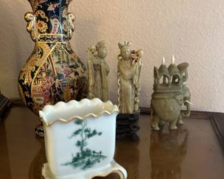 Asian, West Germany Porcelain and Jade Collectible Items