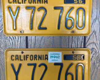 1956 California Matching Plates