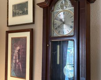 Antique Clock and Artwork