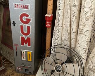 Vintage Wrigleys Gum Machine and Fan