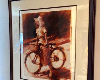 Artwork - Study of Girl on Bicycle by Aldo Luongo