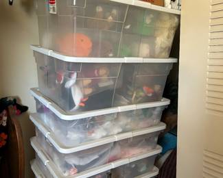 Tubs of Vintage Dolls and Beanie Babies