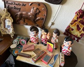 Misc Collectible Items including Bobs Big Boy and Vintage Harmonicas