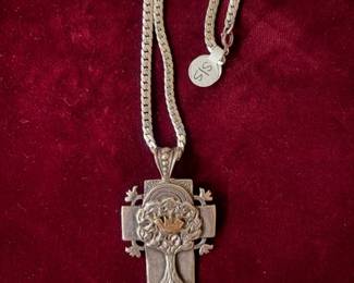 Vintage Carol Henry heavy sterling pendant