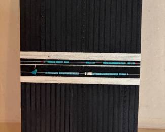 Zachariah Ben 'Navajo Hair Bun (Tsiiyeet)' 2017 sandpainting, 12" x 8"