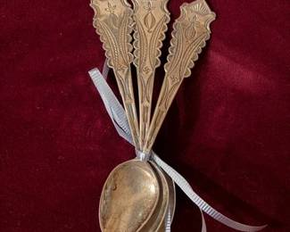 Handwrought early Navajo sterling spoons