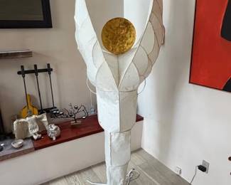 Paper on metal 'Angel' floor lamp, artist unknown
