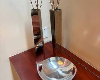 Zaha Hadid 'Crevasse' for Alessi flower vases and Nambe