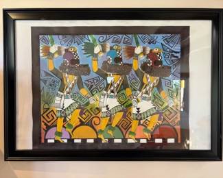 Native American gouache painting, unknown artist