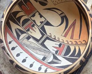 Myrtle Young (Hopi 1903 - 1984 12.75" polychrome bowl