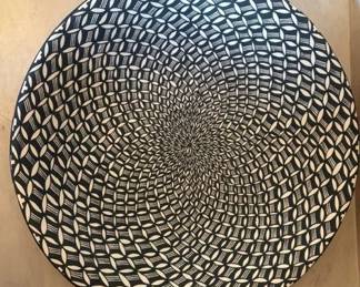 Vintage Acoma fine line platter, 20" diameter, signed V. Ortiz