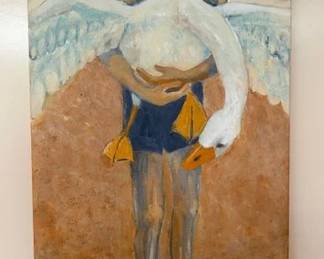 Alice Van Buren 'Bird Boy' 2019 oil on canvas